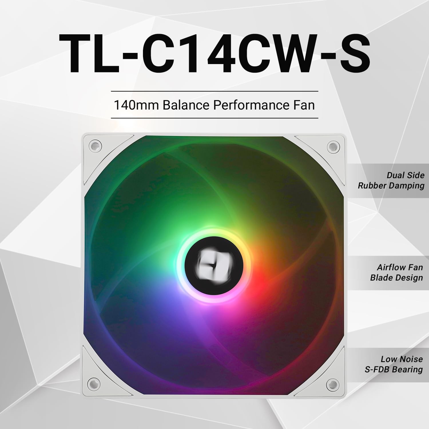 TL-C14CW-S Case Fan High Performance Cooler Fan 1500RPM,4-PIN PWM Cooling Fan…