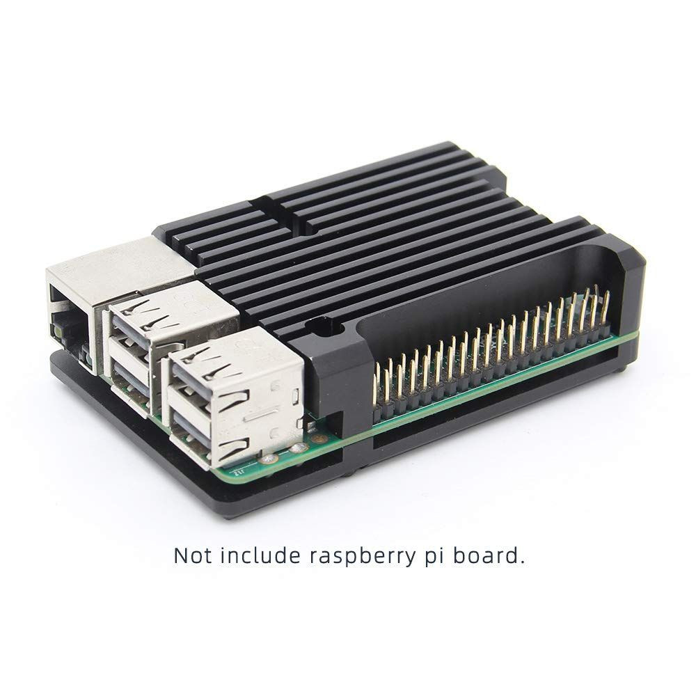 Aluminum Alloy Armor Passive Cooling Case for Raspberry Pi 3B+/3B (Black)