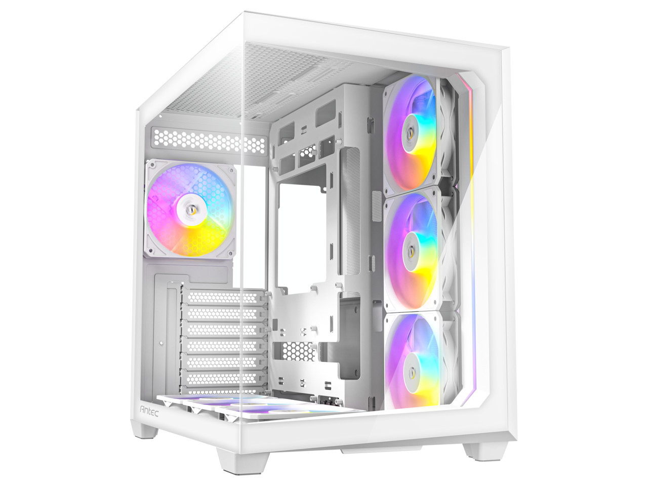Antec C5 ARGB White, 7 x 120mm ARGB PWM Fans Included, Up to 10 Fans Simultaneou