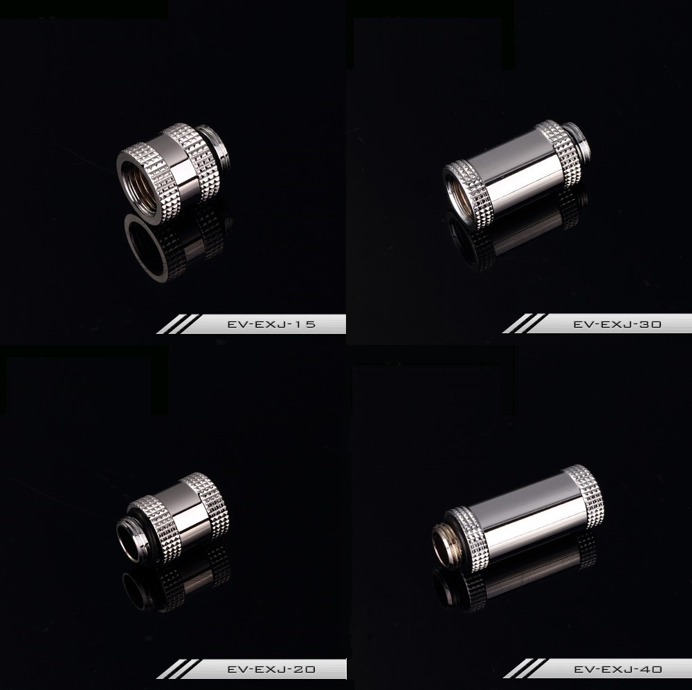 10mm 15mm 20mm 30mm 40mm G1/4″ Male to Female Extend Extender Fitting Silver